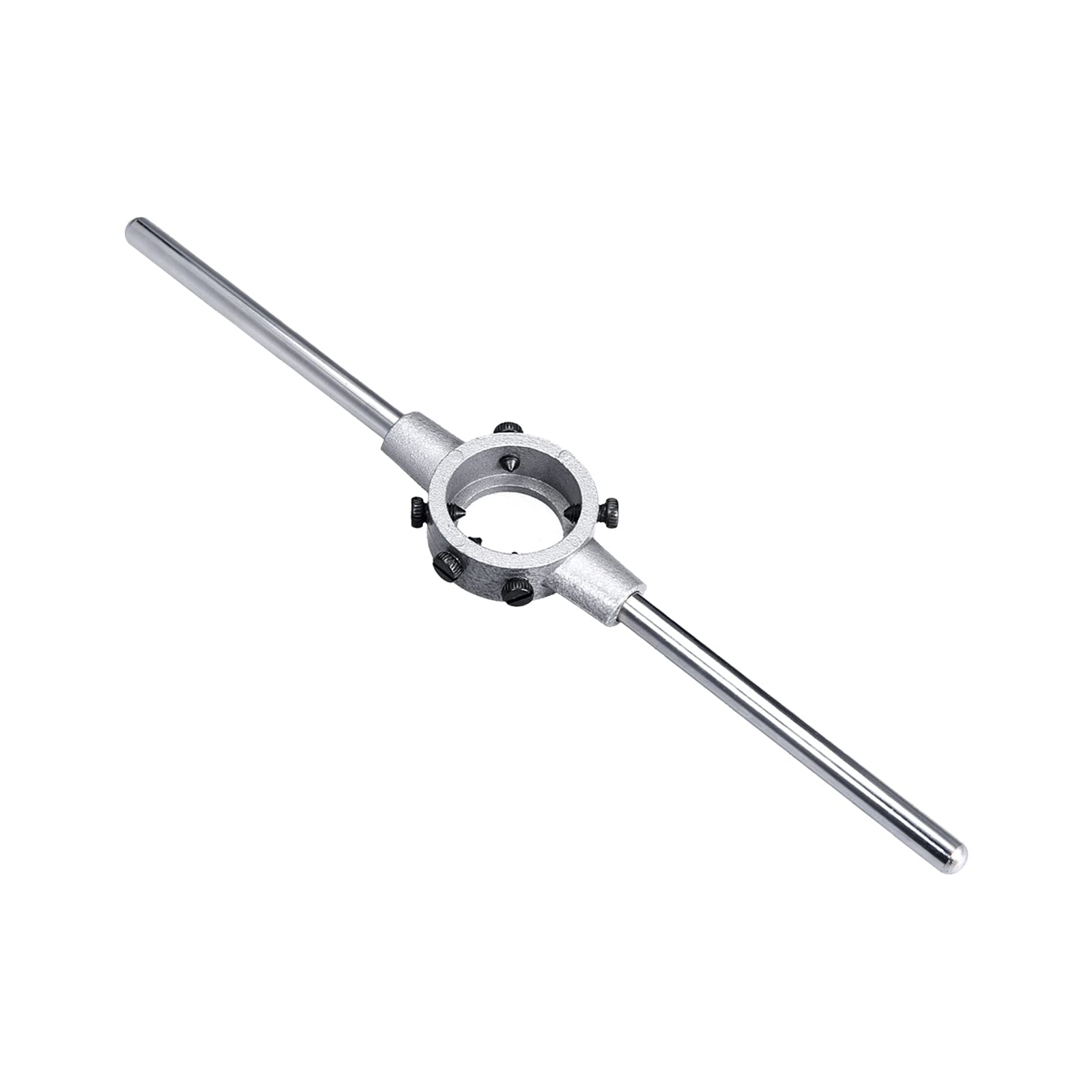CoCud Die Stock Wrench, Fit M12-M14 / 24mm-38mm (OD) Round Dies, Chrome Plated Adjustable Die Handle Holder - (Applications: for Machine Thread Repair), 1-Piece