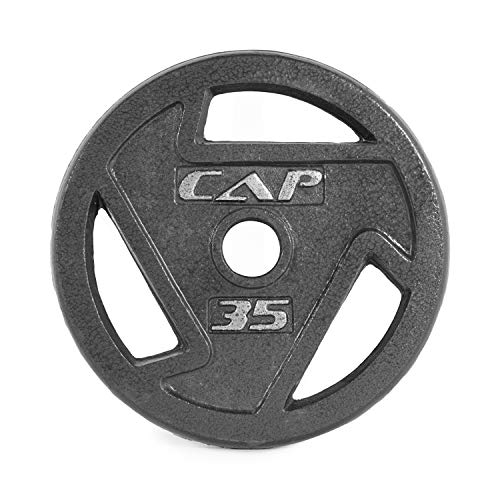 CAP Barbell 2-Inch Olympic Grip Weight Plates, Single, Black, 35 Pound