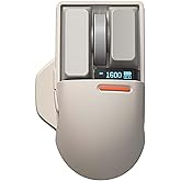 LOFREE Touch PBT Wireless Mouse with USB Receiver, Bluetooth, Wired Connection, Rechargeable, 4000 DPI with OLED Screen Compa