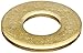Small Parts Brass Flat Washer, Plain Finish, No. 4 Screw Size, 0.12