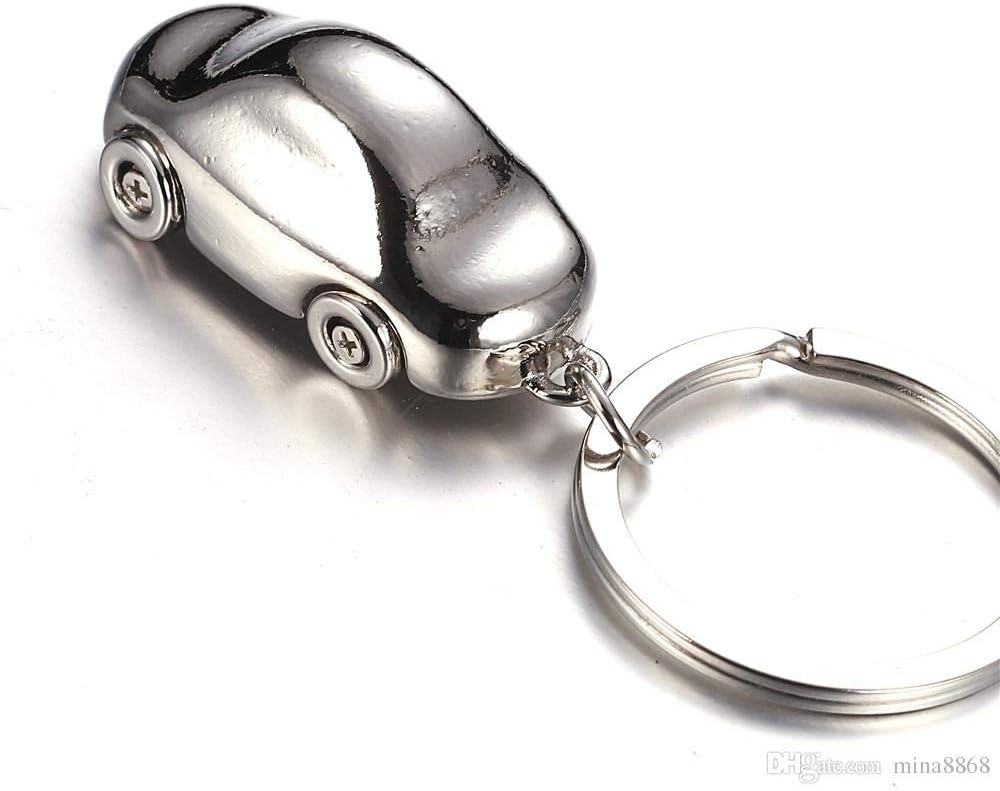 EROUTE Car Shaped Metal Alloy Keychain (Silver)