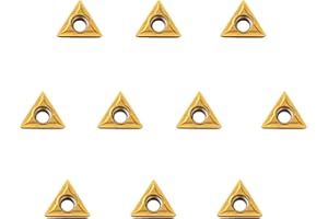 AIERPO 10PCS TCMT110204 Carbide Turning Inserts,TCMT21.51 Insert Tain Coated CNC Lathe Carbide Cutters Inserts, for Lathe Turning Tool Holder Replacement Insert