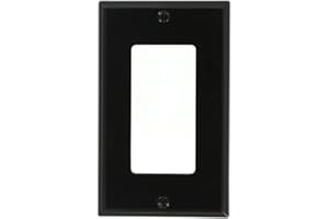 Leviton 80401-NE 1-Gang Decora/GFCI Device Wallplate, Standard Size, Thermoplastic Nylon, Device Mount, Black