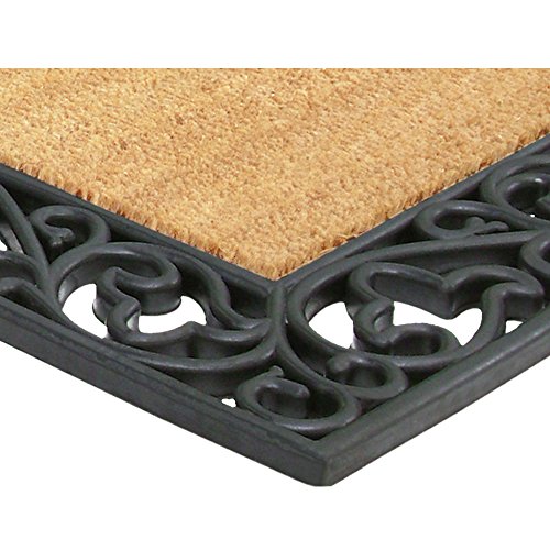 image for Nedia Home Acanthus Border with Rubber/Coir Doormat, 24 by 57-Inch, Mo
