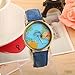 World Map Women Men Denim Fabric Watches Quartz Relojes Mujer Relogio Feminino Gift Blue