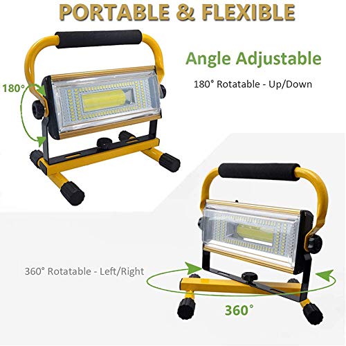 WOERD LED Baustrahler 100W Baulampe Arbeitsleuchte mit 6 Dimmstufe 360° Drehbare Halterung Bauscheinwerfer für Hof… – Bild 3