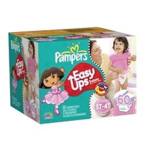 Pampers Easy Ups Girls Size 3T-4T Diapers Big Pack 60 Count