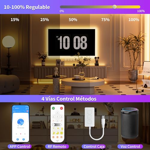 OULARA WIFI COB LED Strip 3M Warm White 2700K, Dimmable 24V LED Strip Light Set, Smart Work with Alexa/Google Assistant for DIY Lighting Under Cabinet,Bedroom,Kitchen
