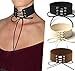 Leather Tie Up Choker Faux Suede Velvet Corset Necklaces Belt Collar