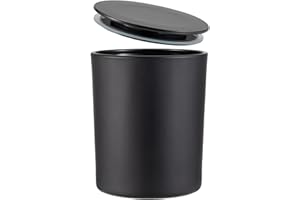 CandMak Candle Jars, 20 Pack 6 OZ Glass Empty Candle Vessels Containers Jars Bulk with Black Lids for Making Candles (Black Matte)