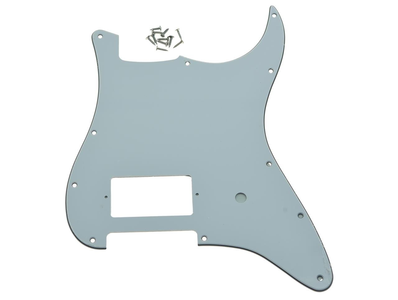 KAISH 11 Hole ST/Strat Style One Humbucker Guitar Pickguard Scratch Plate for Delonge Stratocaster/Strat White 3 Ply