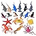 FUN LITTLE TOYS Sea Animals Bath Toys Rubber Ocean Creatures Figures Collection Underwater Marine Fish Sea Life Creatures 18 Pcs