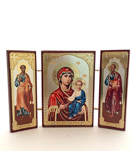 Holy Mother SMOLENSKAYA Saints Pavel Peter RUSSIAN ICON