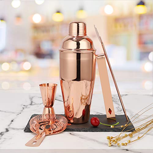 Hossejoy Hochwertiges Cocktailshaker Set, 5 Teilig Cocktailmixer Set, mit Bambus-Aufbewahrung, inkl. Cocktail-Shaker… – Bild 5