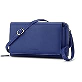 Peacocktion Crossbody Bags for Women RFID Wristlet Wallets Travel Vegan Leather Small Clutch Purses with Phone Pocket Zipper