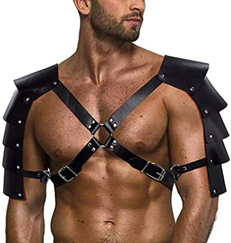 MyCHIC Men's Adjustable Leather Body Chest Harness Clubwear Costume