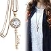 LOHOME Gorgeous Love Key to Be Full of Diamonds Pendant w/Long Sweater Necklace 31