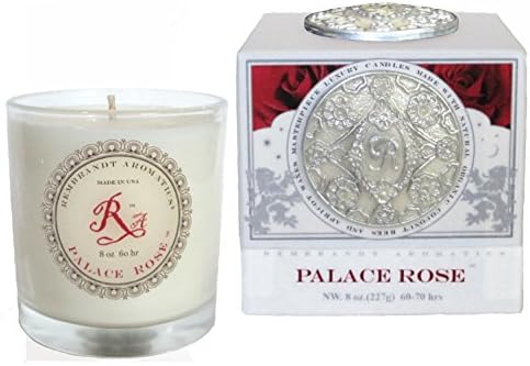 Rembrandt Aromatics "Palace Rose" Boxed Luxury Scented Candle 8 oz 60 hr Coconut Wax