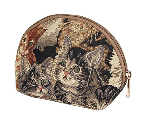 Signare Fashion Canvas/Tapestry Cosmetic Bag/Make-up Bag Cat Design