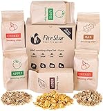 Wood chips for smokers - Oak | Alder | Cherry | Apple smoker chips - Wood chips for smoking and grilling (bbq and grill) - Variety pack 6 pcs + bonus e-book