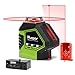 Huepar Self-Leveling Laser Level Red Cross Line with 2 Plumb Dots Laser Tool -360-Degree Horizontal Line Plus Large Fan Angle of Vertical Beam with Up & Down Points -Magnetic Pivoting Base 621CR