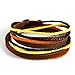 November's Chopin (TM) Unique Charm Colorful Multistrand Leather Adjustable Wrap Bracelet (Orange)