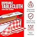 Red Gingham Plastic Tablecloth Roll With Cutter, 100' x 52