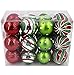 Valery Madelyn 24ct 70mm Joyful Red Green White Christmas Ball Ornaments, Shatterproof Christmas Tree Ornaments for Xmas Decoration