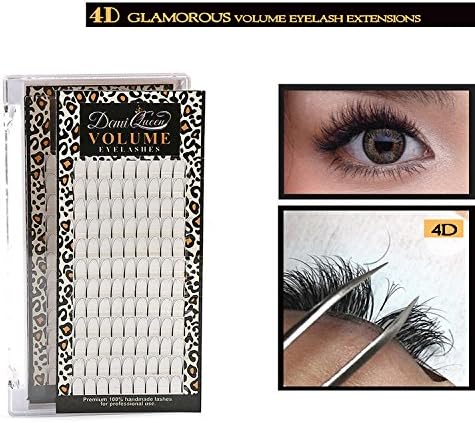 Demi Queen 4D Premade Fans Russian Individual Volumes Rapid Cluster Lash Extensions Thickness 0.07mm D Curl (10mm)