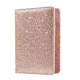 Passport Holder Case, ACdream Protective Premium Leather RFID Blocking Wallet Case for Passport, (Rose Gold Star of Paris)