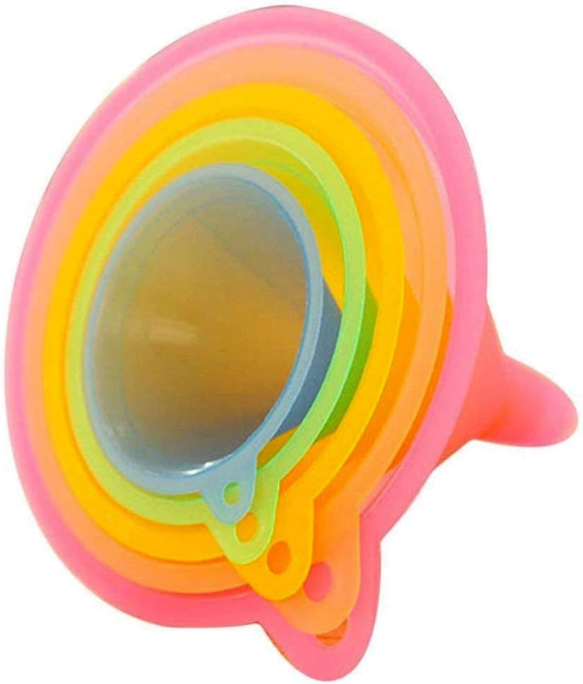 ICYANG Plastic Funnels for Filling Bottles, Kitchen Funnel Wide Mouth, Canning Funnel Oil Funnels for Automotive Use Car Paint Strainer Filter Funnel Small Large 5 Pack