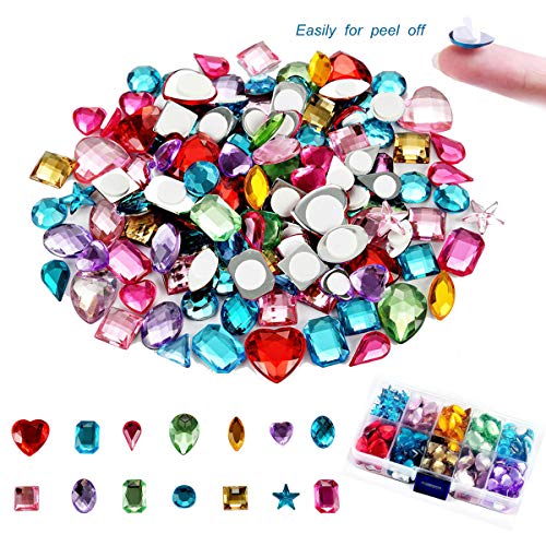 Self Adhesive Jewels for Kids Crafting Colorful Crystal platback Stick
