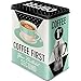 Nostalgic-Art Retro storage tin box L, 101.4 oz, Coffee First – Gift idea for coffee fans, large metal coffee can, vintage design