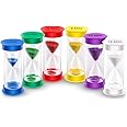 EMDMAK Sand Timer - Acrylic Hourglass Timer in Colorful Designs - 1/2/3/5/10/15 Min Sand Clocks for Games, Classroom, Home, Office (Pack of 6)