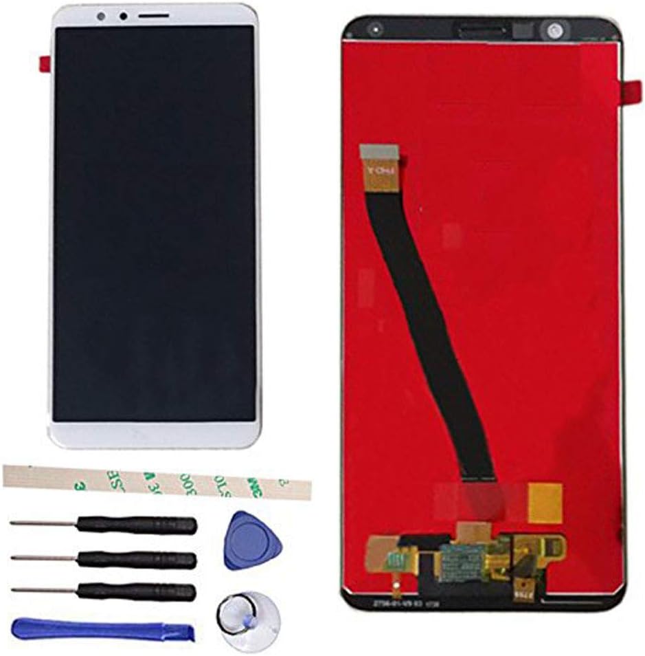 100% Tested Well LCD Display Touch Screen Digitizer Assembly Replacement for Huawei Honor 7X BND-TL10 BND-AL10 BND-L21 BND-L22 BND-L24 (with Honor Logo) (White)
