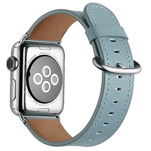 EloBeth Watch Bands Compatible with Apple Watch Band 38mm 40mm Series  Men Women iWatch Leather Band Buckle Cuff (38mm/40mm Cuff Brown)