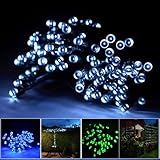 Lychee® Solar Powered String Light 55ft 17m 100 LED Solar Fairy Light String For Garden,Outdoor,Home,Christmas Party Decoration (Cool White)