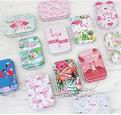 1 Uds pequeña Caja de Lata de Caramelo con Tapa de Flamenco, Bonita