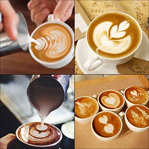 HouseHoo Milk Frothing Pitcher, 12 Oz (350 ml) Coffee Milk Frother Pitcher, Milk Frother Cup with Measurements Inside for Latte Coffee Arts, Stainless Steel Frothing Cup, Espresso Machines