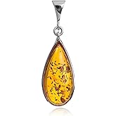 Ian and Valeri Co. Amber Sterling Silver Large Drop Pendant
