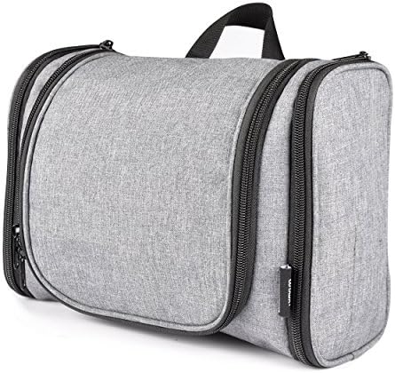 LUYADA Hanging Toiletry Bag Cosmetic Makeup Shaving Dopp Kit Travel Organizer, Gray