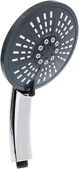 Invero Handheld Shower Head Replacement Chrome 15cm 5 Spray Settings Easy Adjust view 1