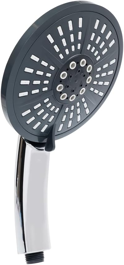 Invero Handheld Shower Head Replacement Chrome 15cm 5 Spray Settings Easy Adjust