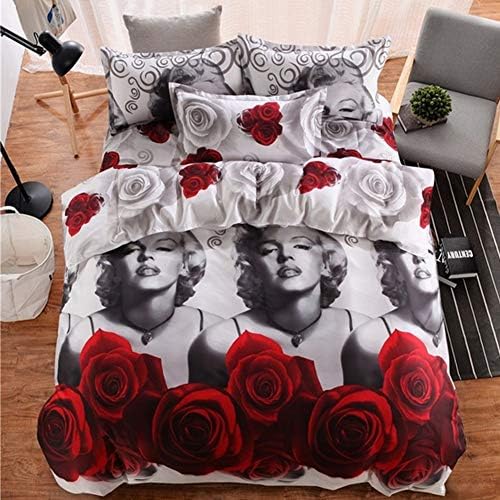 Wuy Fashion 3d Marilyn Monroe Bedding Sets Queen Bed Sheet Pillow