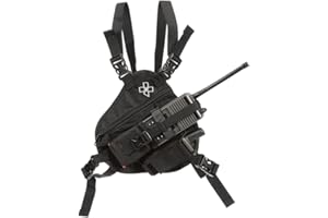 COAXSHER RP-1 Scout Radio Chest Harness for 2 Way Radio & Electronics | Search and Rescue, Ski Patrol, Emergency Response - Black