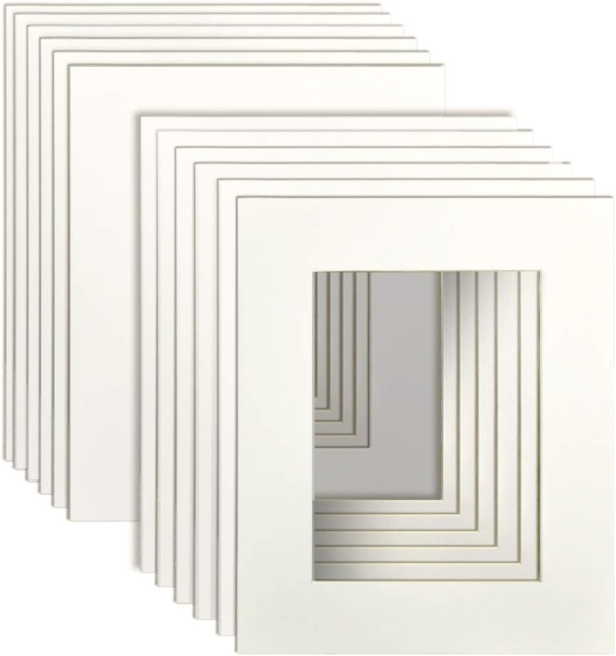 8x10 White Picture Mats with Core Bevel Cut Frame Mattes for 5x7