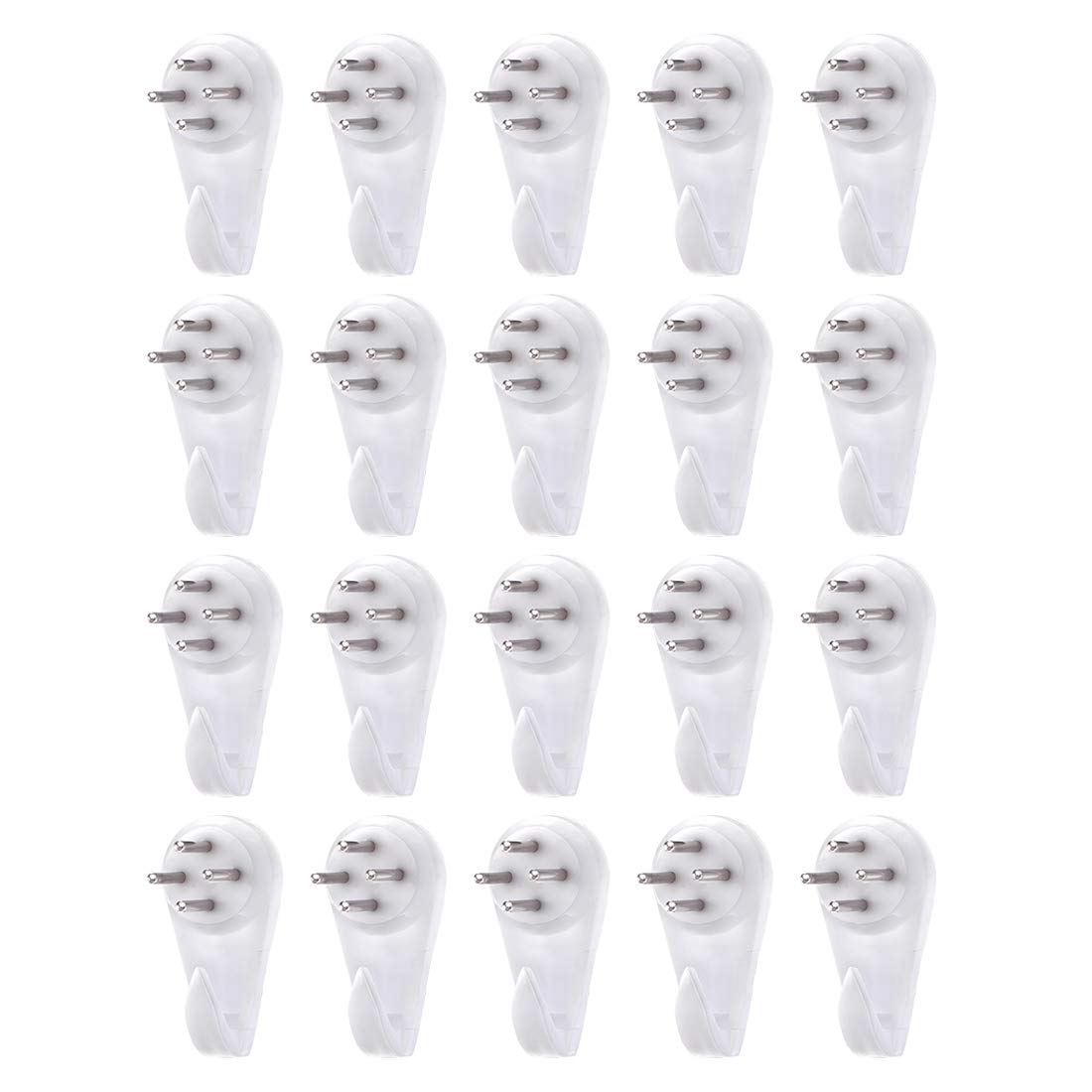 sourcing map 13lbs Hardwall Hanger for Hardware, Fasteners Hooks Wall Mount Non-Mark Hook Picture Photo Frame Hangers, 20 Pcs