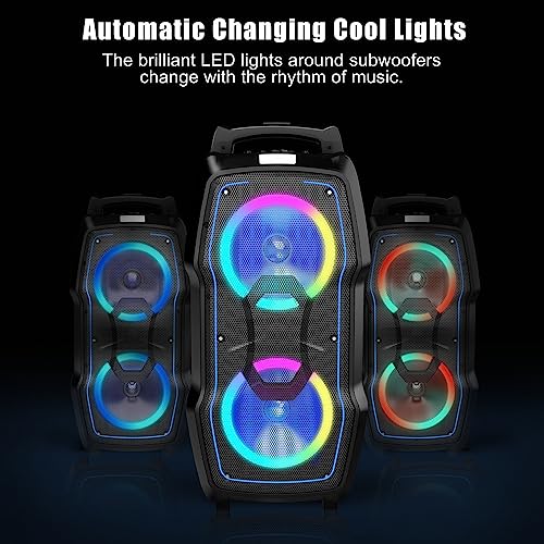 VeGue Karaoke Machine, Wireless Bluetooth PA System for Adults & Kids