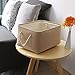 TheWarmHome Decorative Basket Rectangular Fabric Storage Bin Organizer Basket with Handles for Clothes Storage (Beige, Medium-1Pack,13.8L*9.8W*6.7H)