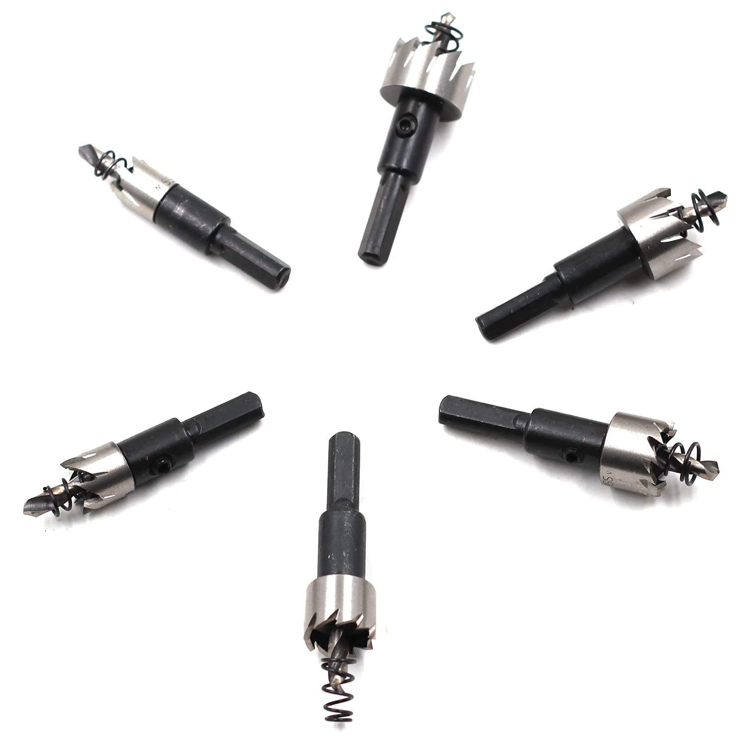 Chiloskit 6 Pcs Tip HSS Drill Bit Hole Saw Set for Stainless Steel Metal Drill Bit Set Cutter Tool, 12mm-22mm